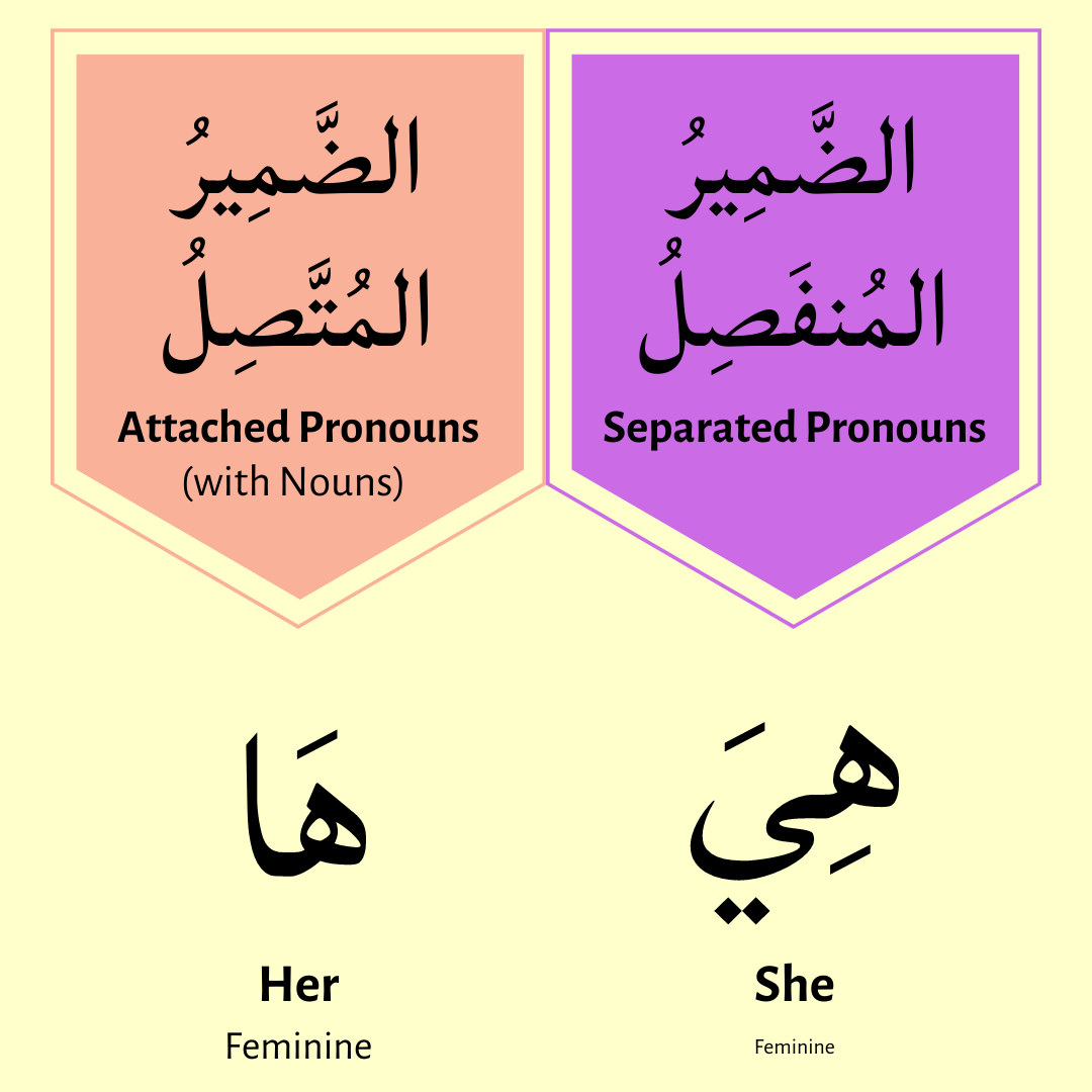 (هَا) - Her - an attached pronoun for the pronoun (هِيَ)